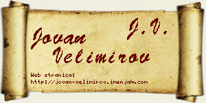 Jovan Velimirov vizit kartica